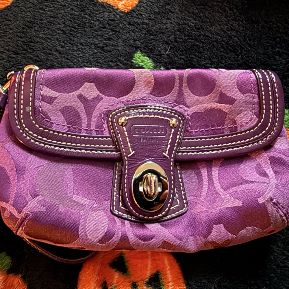 Coach Violet Signature Wristlet